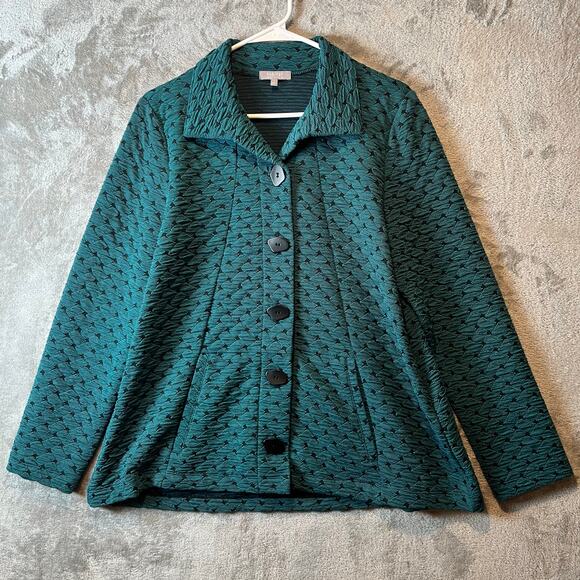 Habitat Women's Basket Weave Jacket Lapis Size Small Textured Size Small - Picture 1 of 6